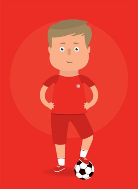Vektör çizim. Futbol topu futbol oyuncusu. Spor kavramı.