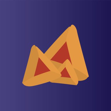 Vektör çizim. Düz simgesi hamantaschen kurabiye Purim Festivali için. Yahudi din kavramı