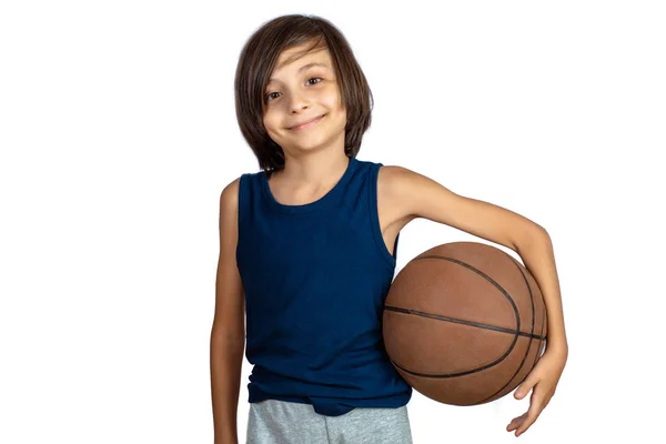 Little boy with basket ball. — Stock Photo, Image