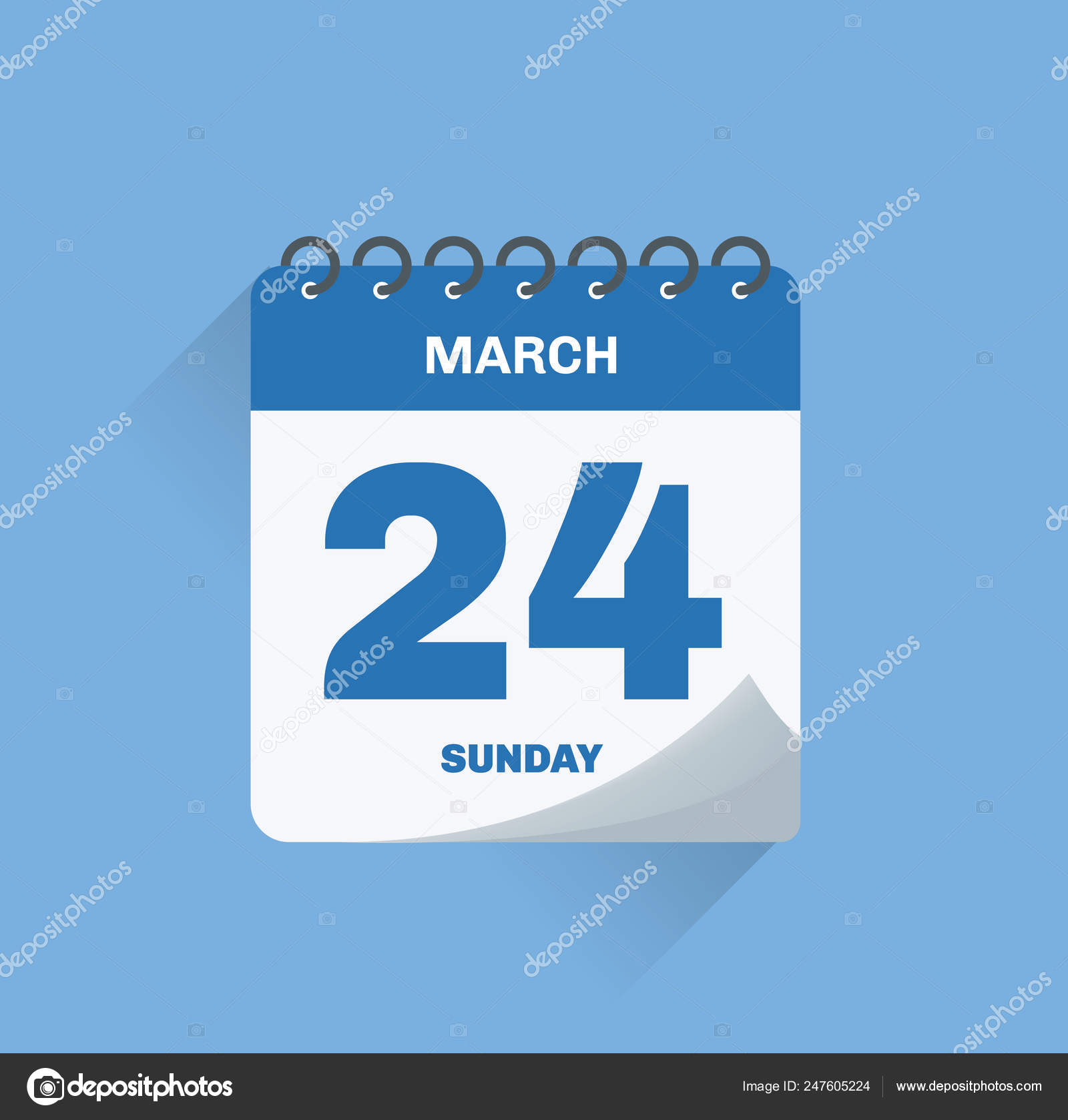 Day calendar with date March 24. Stock Vector Image by ©nicomenijes