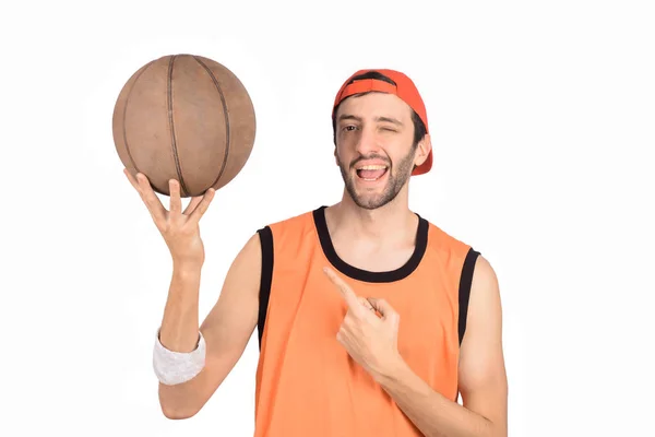 Young man with basketball ball. — Stock Photo, Image