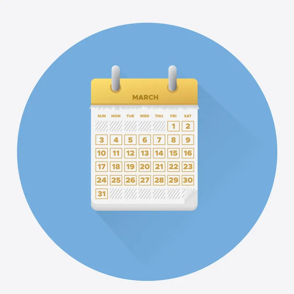 Διάνυσμα Μαρτίου για το ημερολόγιο του 2019 — Διανυσματικό Αρχείο