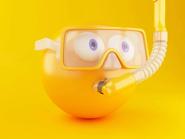 Emoji 3d con buceo . —  Fotos de Stock