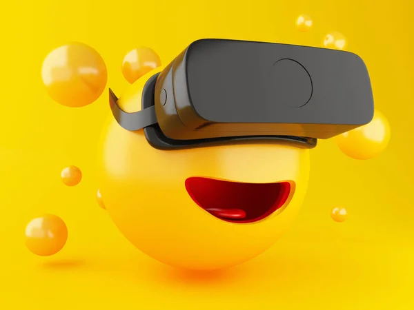 3d Emoji with VR headset. — Stock Photo, Image