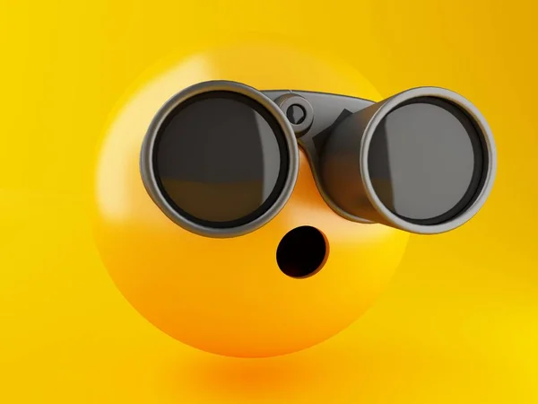 Icône Emoji 3d avec jumelles — Photo