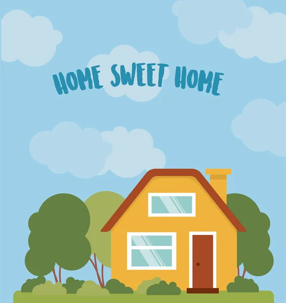 Vectorillustratie. Home sweet home kaart. — Stockvector