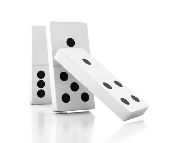 3d Domino плитки падають в ряд — стокове фото