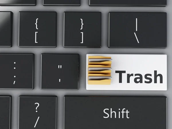 Трехмерная кнопка и папки на клавиатуре компьютера . — стоковое фото