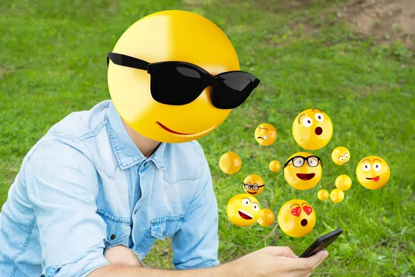 Emoji cabeça homem — Fotografia de Stock