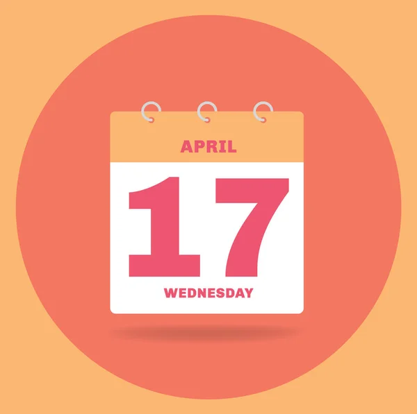 Calendário do dia com data 17 de abril . — Vetor de Stock