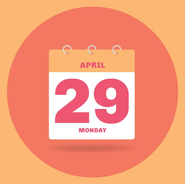 日期为4月29日的日日历. — 图库矢量图片