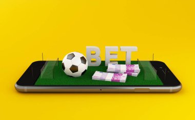 3d Soccer bet online clipart