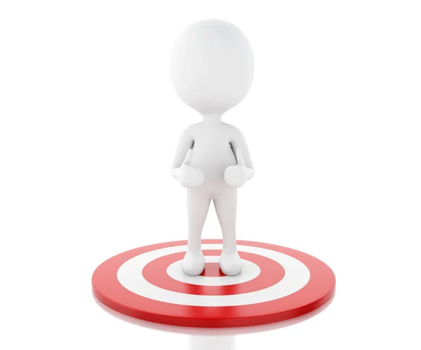 3d White people and red target. Success in business. — Stock Photo, Image