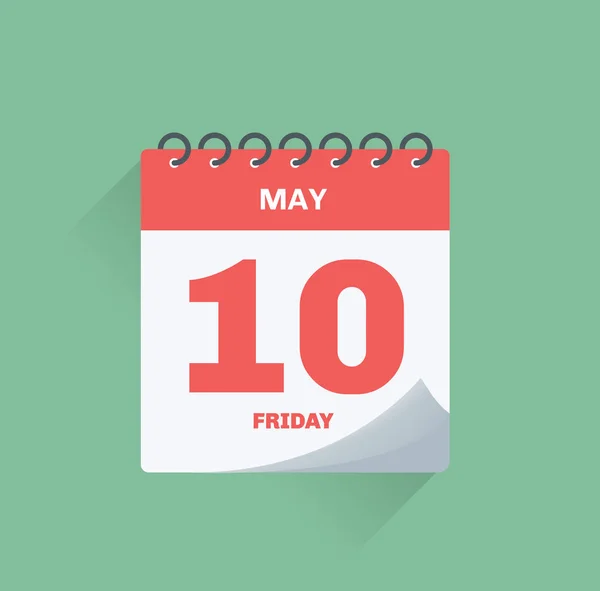 日期为5月10日的日日历. — 图库矢量图片