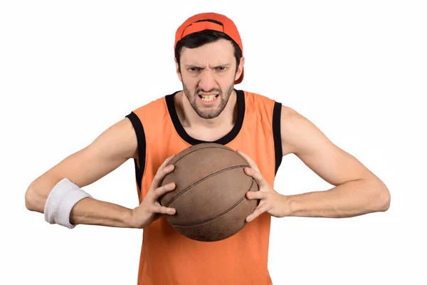 Young man with basketball ball. — Stock Photo, Image