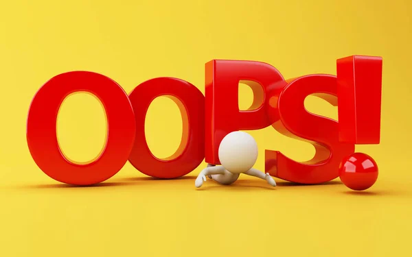 3D beyaz insanlar opps kelime ile kırma — Stok fotoğraf