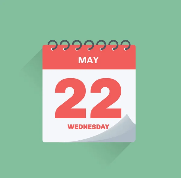 Calendário do dia com data 22 de maio . —  Vetores de Stock