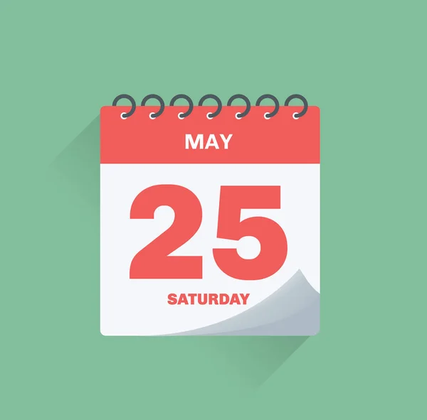 Calendário do dia com data 25 de maio . — Vetor de Stock