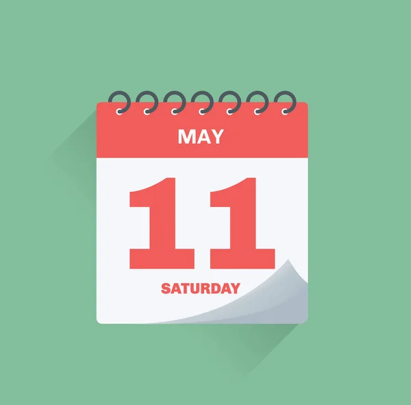 Calendário do dia com data 11 de maio . — Vetor de Stock