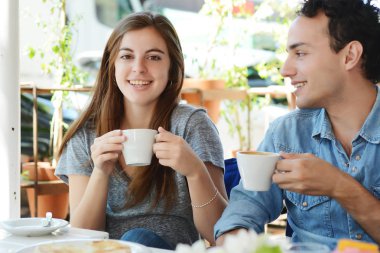Coffee shop kahve zevk çift