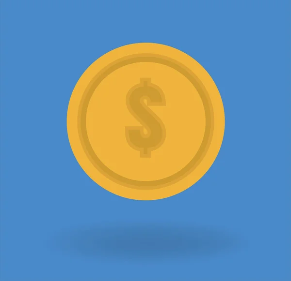 Ilustración vectorial. Moneda con símbolo del dólar . — Vector de stock