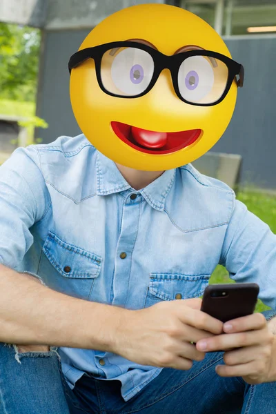 Emoji cabeça homem — Fotografia de Stock
