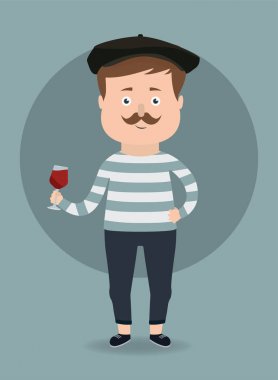 Vector illustration. French man. clipart