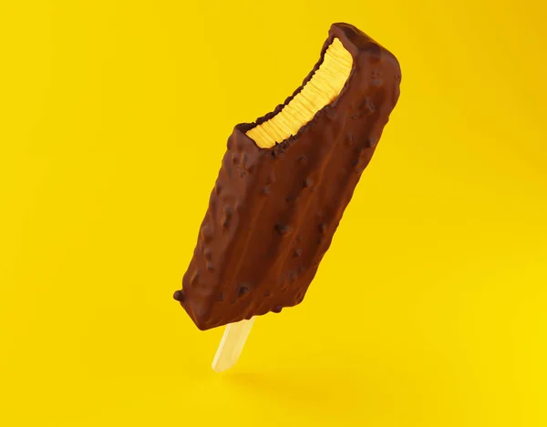 3d chocolate picolé preenchido com creme — Fotografia de Stock