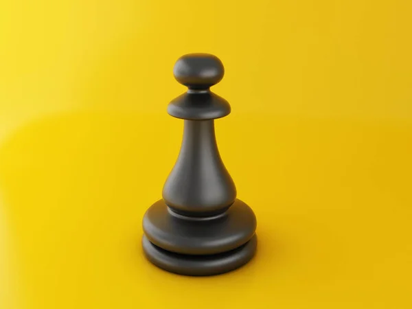 3D šachová figurka na žlutém pozadí — Stock fotografie