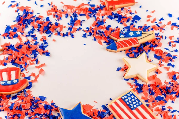 Patriotiska cookies för 4 juli. — Stockfoto