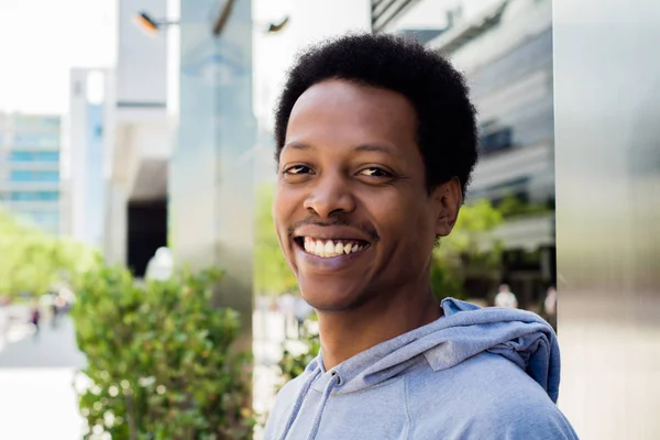 Portrait of black man in urban background. — Stok Foto