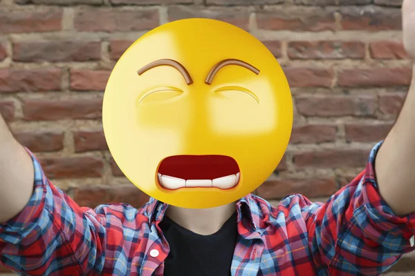 Triste cabeza emoji hombre . —  Fotos de Stock