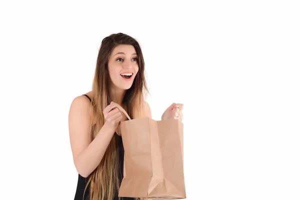 Mujer sosteniendo bolsas de compras . —  Fotos de Stock