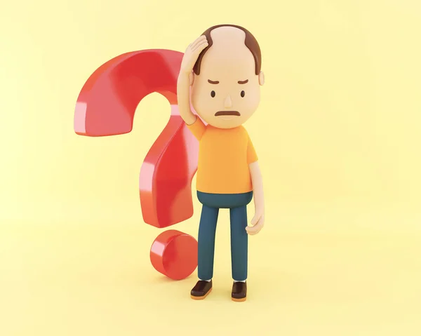 Cartoon character thinking — Stock Photo, Image