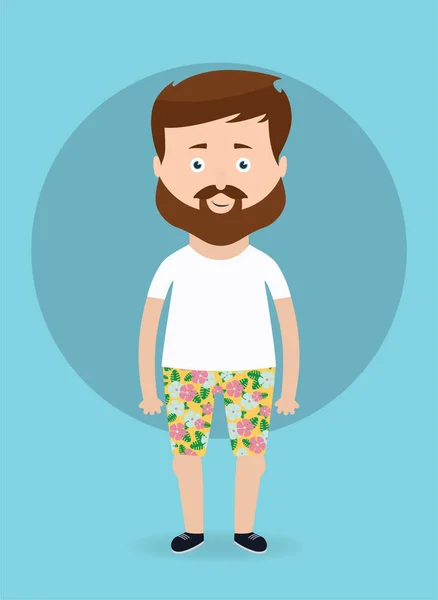 Vector illustration. Man with summer clothes. — Stock Vector