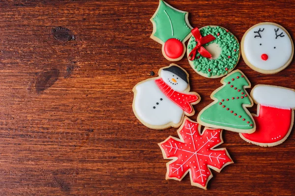 Zbliżenie kolorowe ciasteczka świąteczne — Zdjęcie stockowe