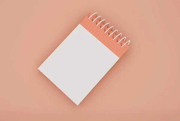 Ilustración Cuaderno Cuaderno Encuadernador Espiral Maqueta Sobre Fondo Color Pastel — Foto de Stock