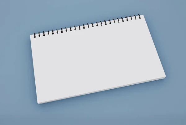 Illustrazione Mockup Notebook Legante Spirale Sfondo Isolato Quaderno Con Carta — Foto Stock