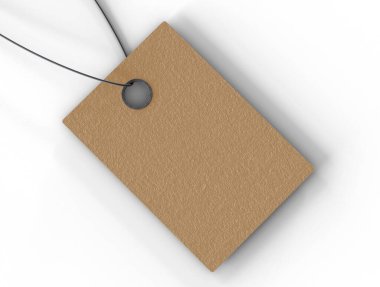 3D Illustration. İzole edilmiş arkaplanda fiyat etiketi. Fiyat etiketi, hediye etiketi, satış etiketi. Dükkan konsepti.