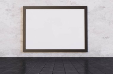 3D Illustration. Metro istasyonundaki boş reklam panosu posterinin bir kopyası. Reklam ve markalaşma konsepti.