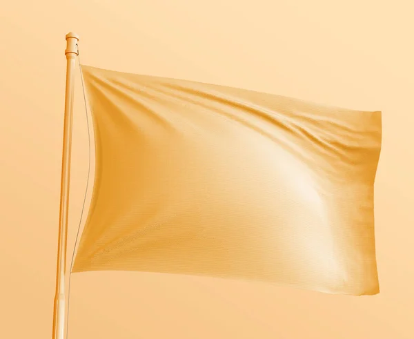 Illustratie Mockup Van Blanco Witte Vlag Geïsoleerde Achtergrond Witte Zwaaiende — Stockfoto