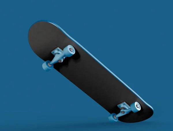 Ilustração Skate Preto Azul Fundo Azul Isolado Actividade Urbana Conceito — Fotografia de Stock