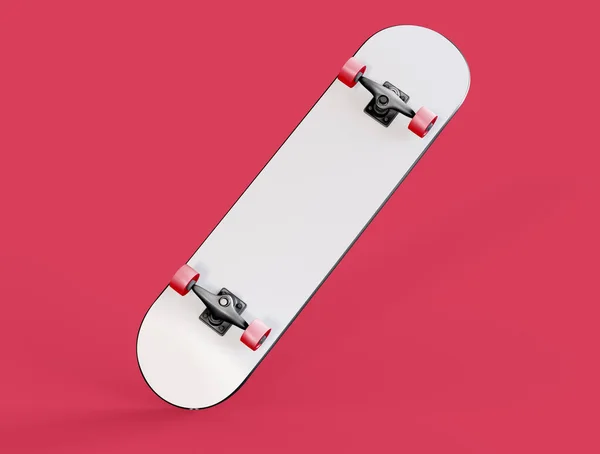 Ilustração Mockup Skate Branco Fundo Isolado Actividade Urbana Conceito Desporto — Fotografia de Stock