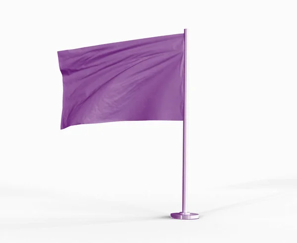 Illustratie Mockup Van Blanco Witte Vlag Geïsoleerde Achtergrond Witte Zwaaiende — Stockfoto