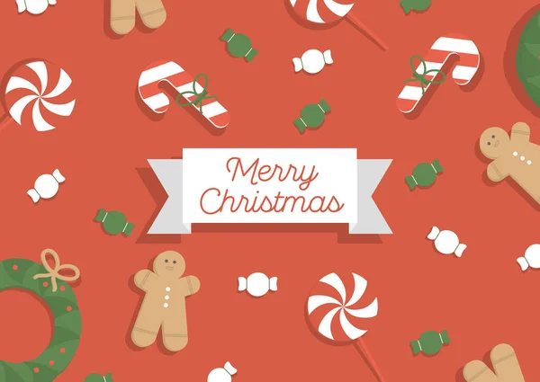 病媒说明 圣诞快乐贺卡 设计贺卡模板 假日概念 — 图库矢量图片