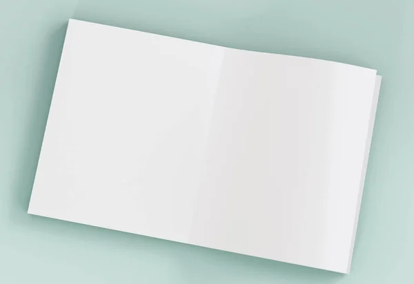 3D说明 翻开空白页的一本书或杂志的翻版 空白空白空白模板 — 图库照片