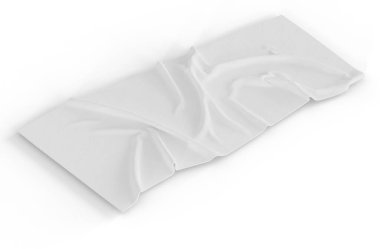 3D Illustration. Havlu modeli beyaz arkaplanda izole edildi. Gerçekçi mor havlu. Ev dekorasyonu kavramı.