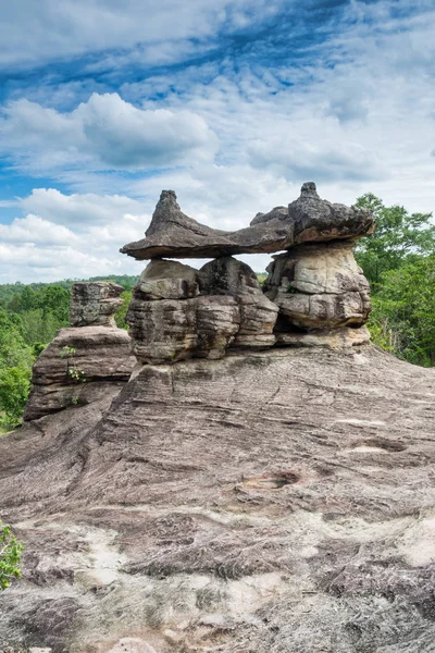 Beautiful Rock Formation Phu Pha Thoep National Park Province Mukdahan — Stock Photo, Image