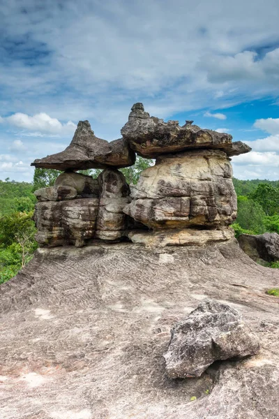 Beautiful Rock Formation Phu Pha Thoep National Park Province Mukdahan — Stock Photo, Image