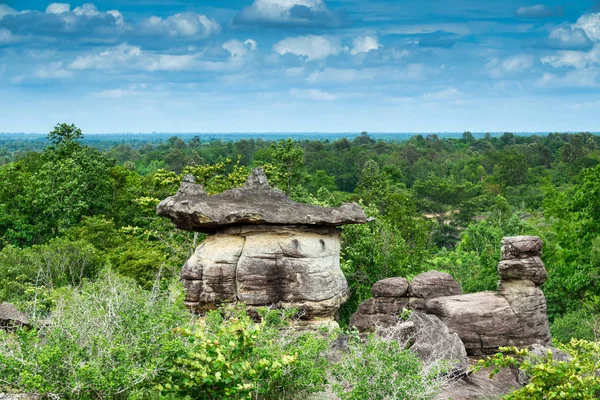 Beautiful Rock Formation Phu Pha Thoep National Park Province Mukdahan — Stock Photo, Image